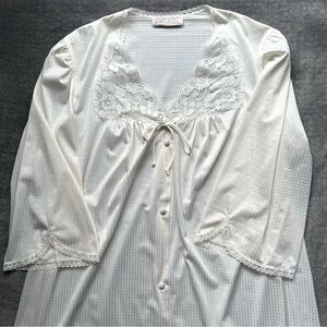 VTG 60’s JC Penney Collectibles Nylon Nightgown M Off White Chemise Sleep Dress